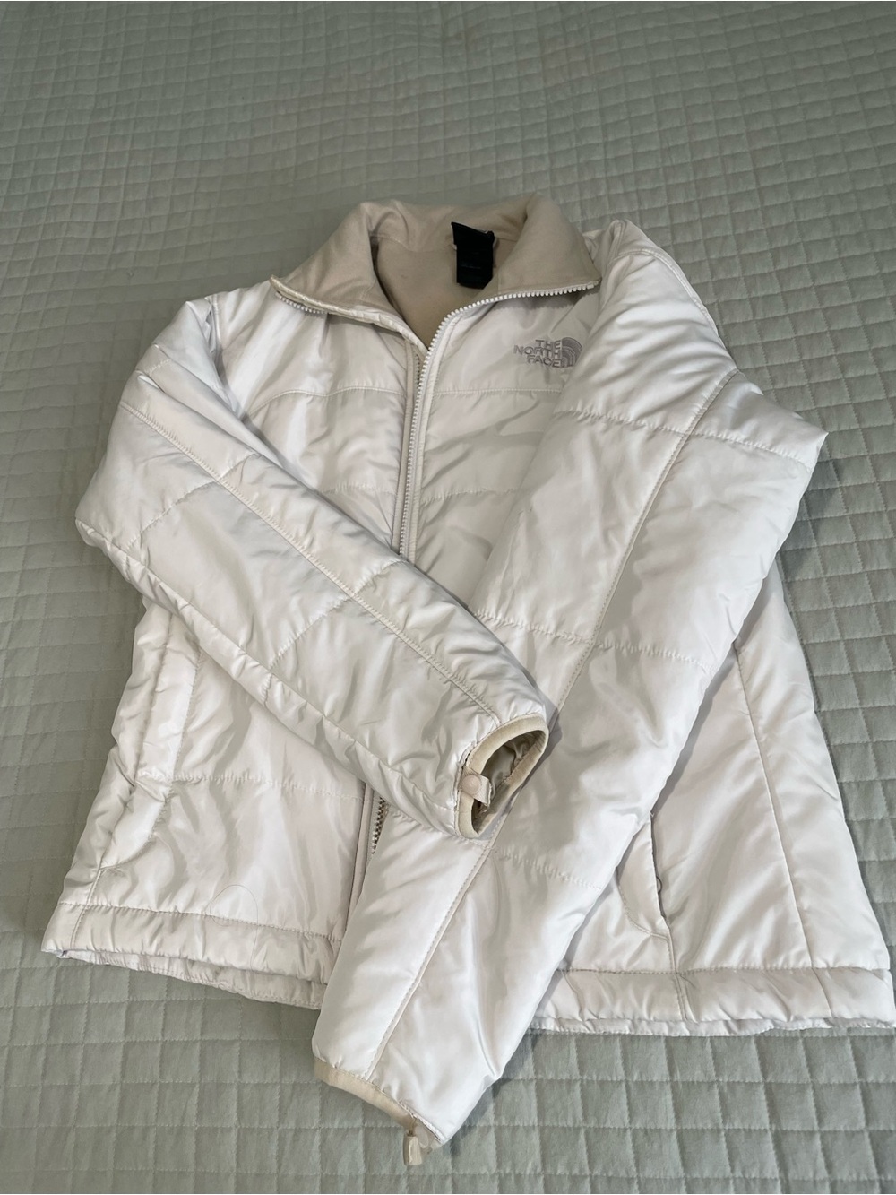 The North Face White Insulated Quilted Puffer Jacket - Women's Small - Picture 9 of 12